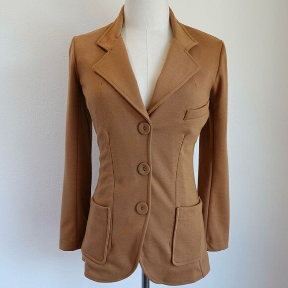 Suzie Kondi Three Button Blazer Camel Size XS NWT - Picture 1 of 13